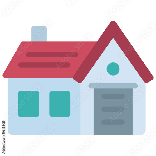 Bungalow With Garage Icon