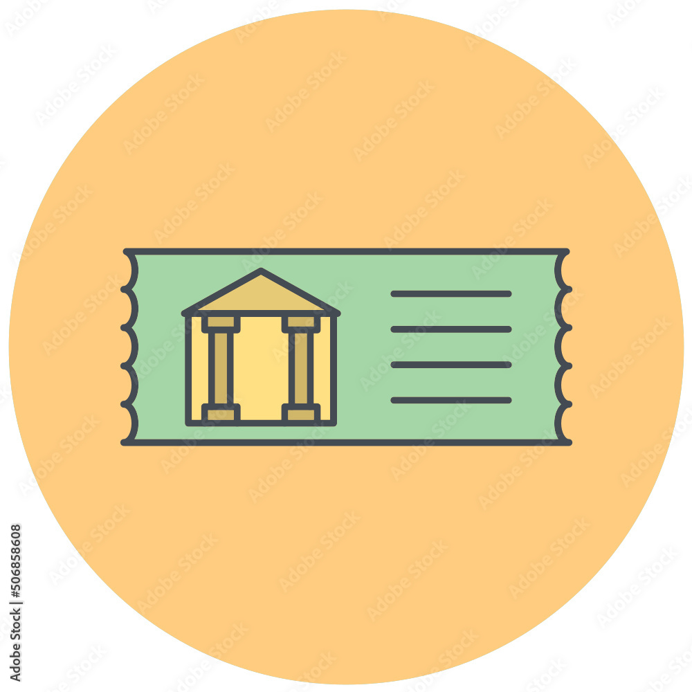 Museum Ticket Icon Design