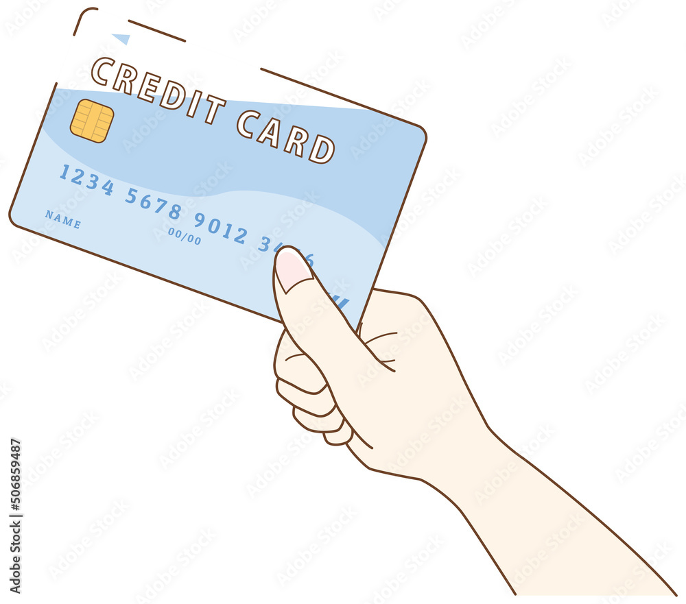 クレジットカードを持つイラスト クレジットカードを持つイラスト