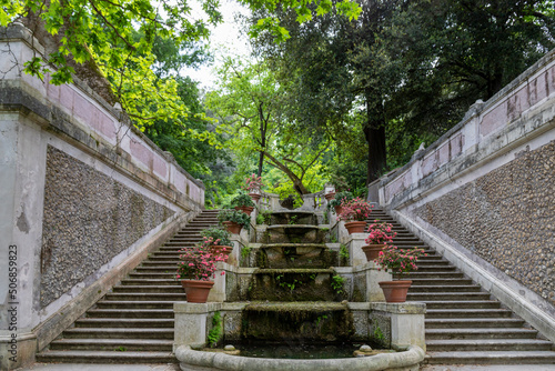 Stairway of the Botanical Garden of Rome, Italy