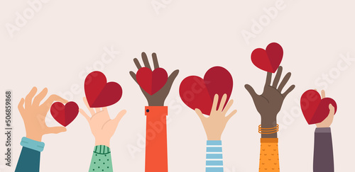 Hands Concept of charity and donation volunteer and community