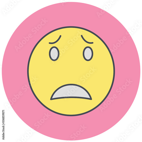 Afraid Emoji Icon Design