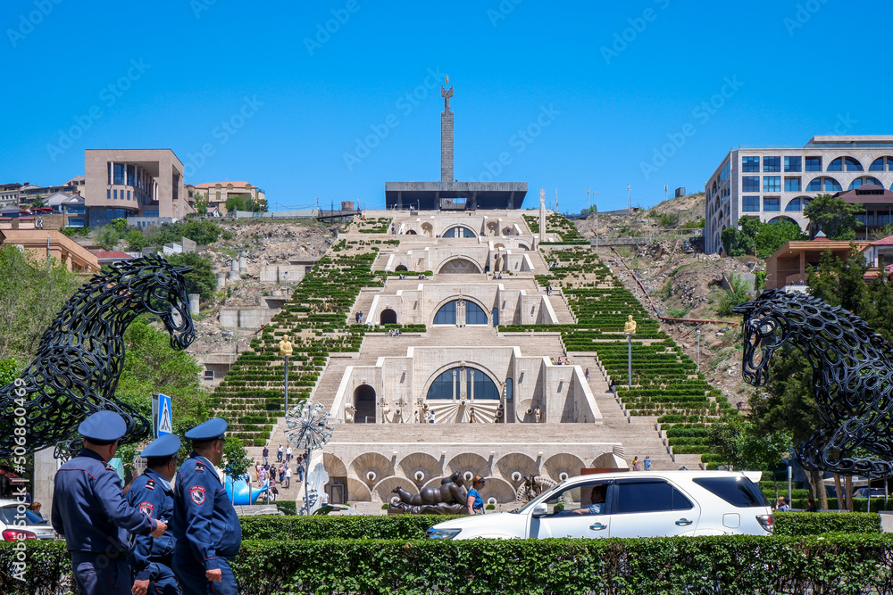 YEREVAN, ARMENIA MAY 17, 2022 Cascade Complex a series of stairs