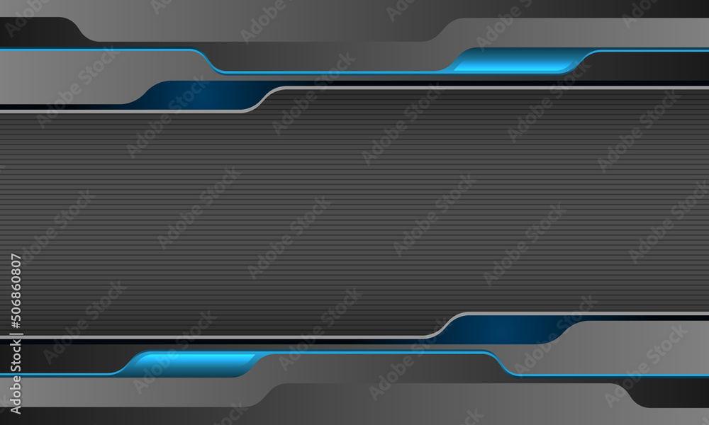 Naklejka premium Abstract grey metallic blue line cyber futuristic technology creative design modern vector