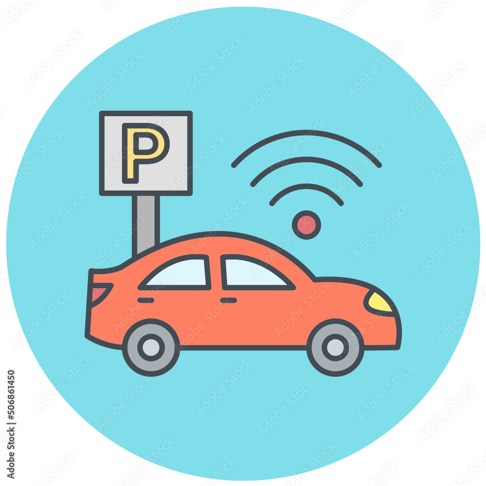 Obraz premium Online Parking Icon Design