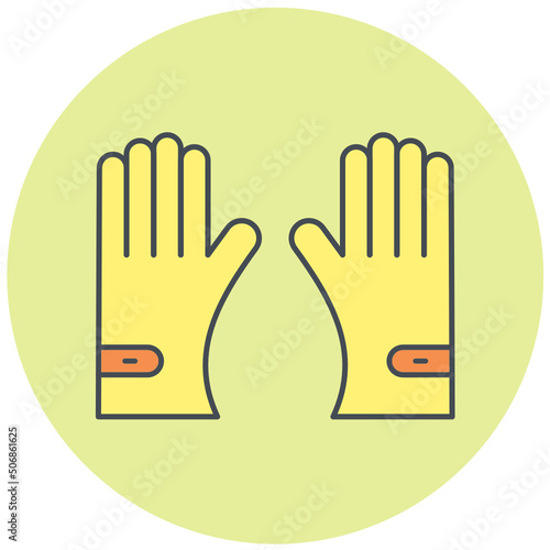 Fireproof Gloves Icon Design