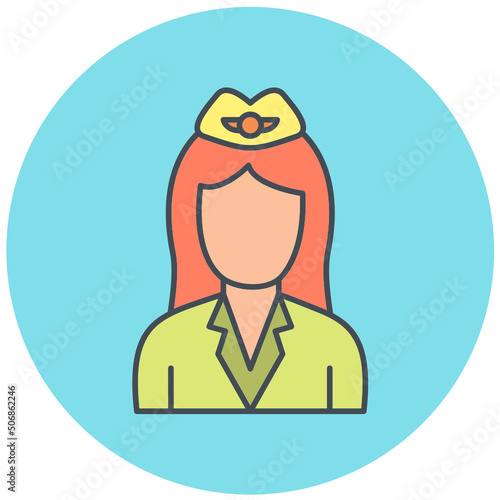 Flight Attendant Icon Design