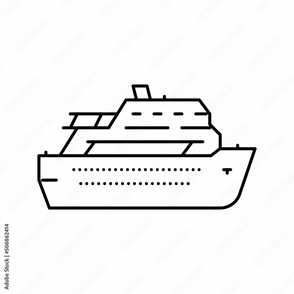 deck cruise ship liner line icon vector illustration deck cruise ship liner line icon vector illustration