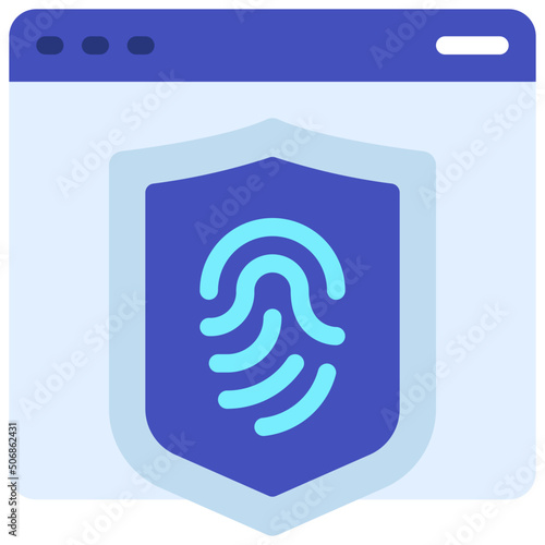 Website Thumb Print Shield Icon