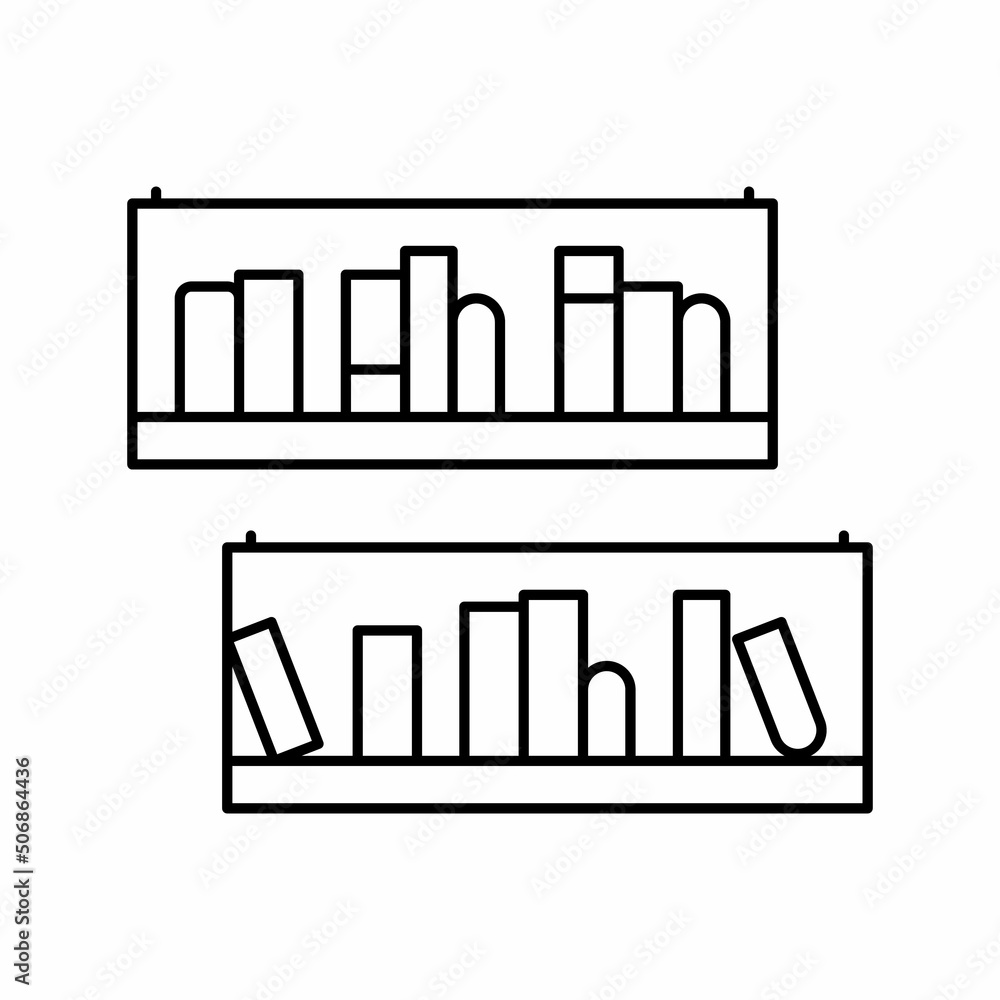 bookshelf furniture line icon vector illustration bookshelf furniture line icon vector illustration