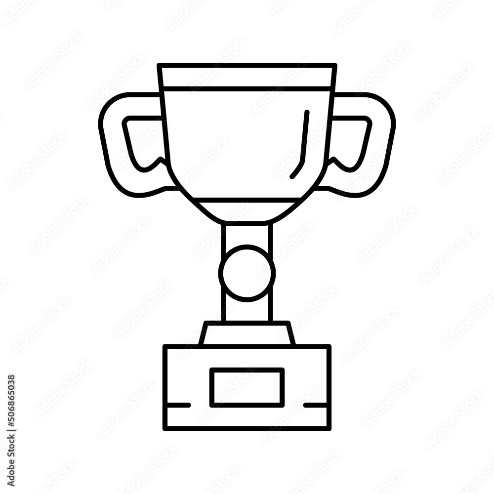 cup golden award line icon vector illustration cup golden award line icon vector illustration