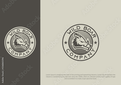 wild boar emblem logo design. logo template