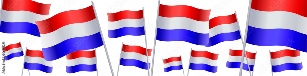 Flags of Netherlands on white background Flags of Netherlands on white background