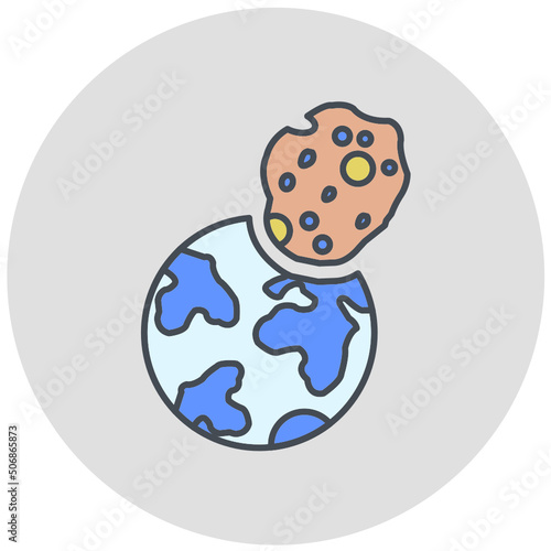 Planet Collision Icon Design