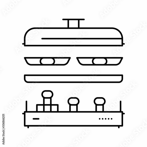 raclette fondue line icon vector illustration
