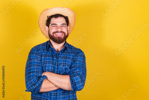 Bearded man, wearing typical clothes for the Festa Junina Fototapet