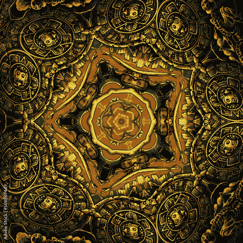 Abstract kaleidoscope background Unique mandala design Beautiful multicolor kaleidoscope texture