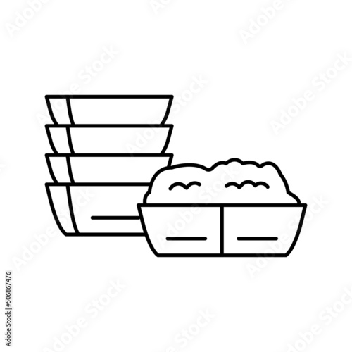 dip fondue line icon vector illustration