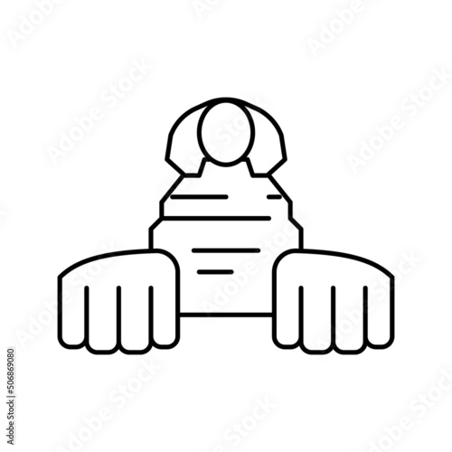 sphinx egypt monument line icon vector illustration
