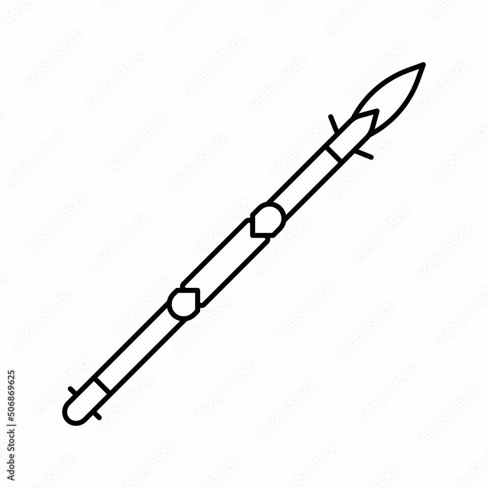 spear weapon line icon vector illustration spear weapon line icon vector illustration