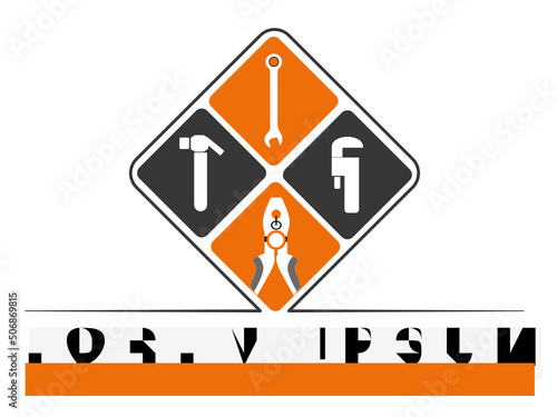 Logo for hardware store, brand of tools, screws, tlapalería	

