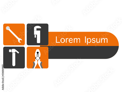 Logo for hardware store, brand of tools, screws, tlapalería	
