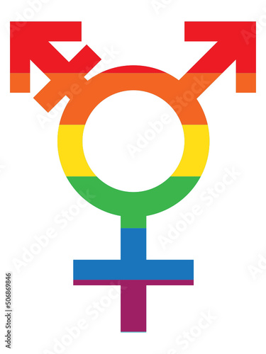 LGBT community flag on a white background