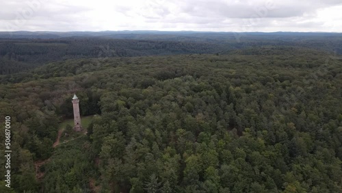Aerial view of forest and mountains in Kaiserslautern Germany