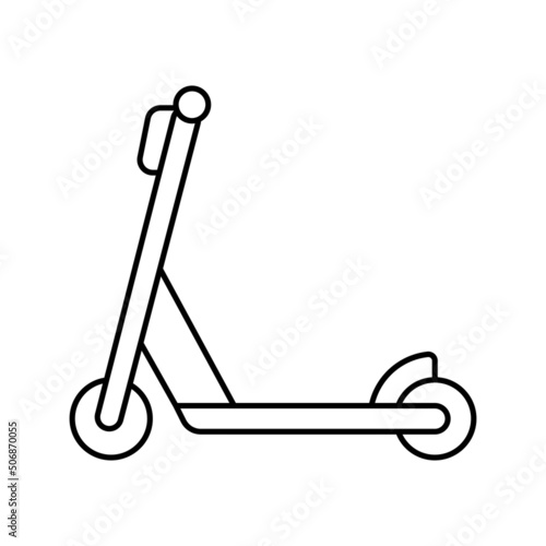 scooter wooden line icon vector illustration