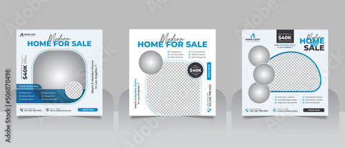 Real estate social media post or house property sale banner square story post marketing web banner template