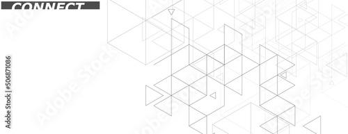 Abstract hexagons design. Honeycomb pattern on white background. Vector connet polygonal shapes