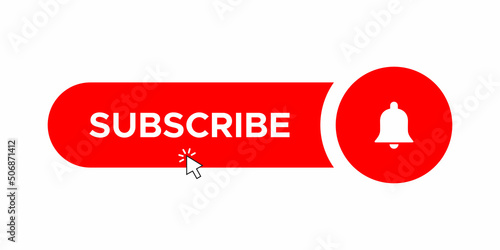 Click subscribe button icon vector in flat style