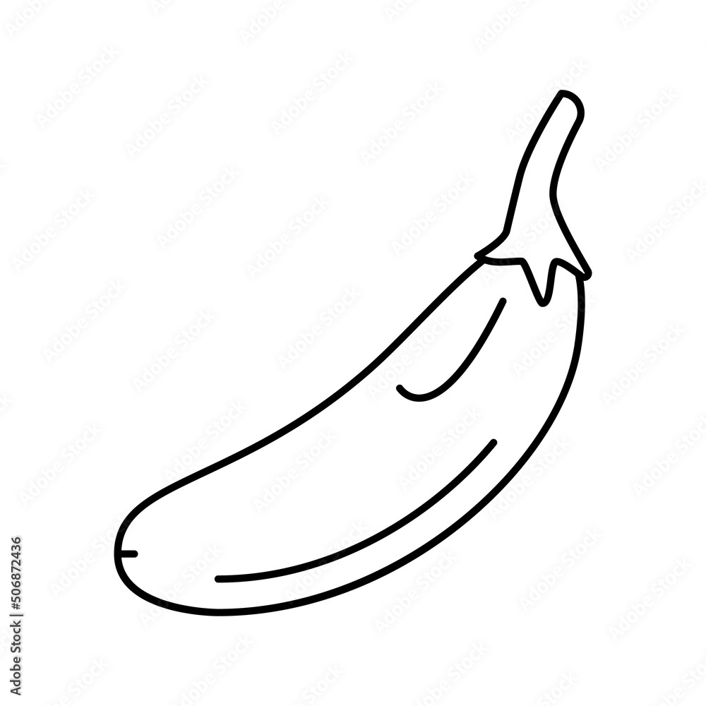 eggplant white line icon vector illustration eggplant white line icon vector illustration