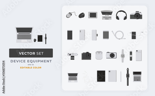 Work device equipment vector illustration. Color Editable eps 10.