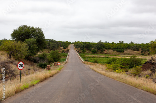 The bridge crossing over the Letaba river. Kruger park, South Africa.