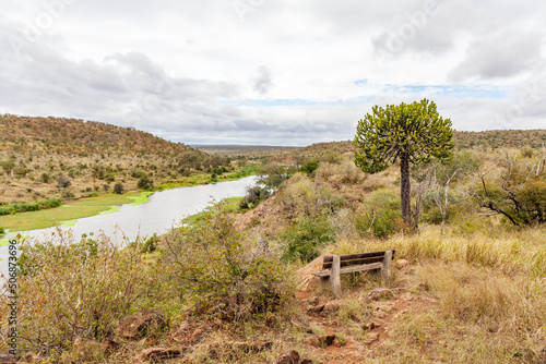 The lookout view at Orpen dam, Kruger park, South Africa. photo