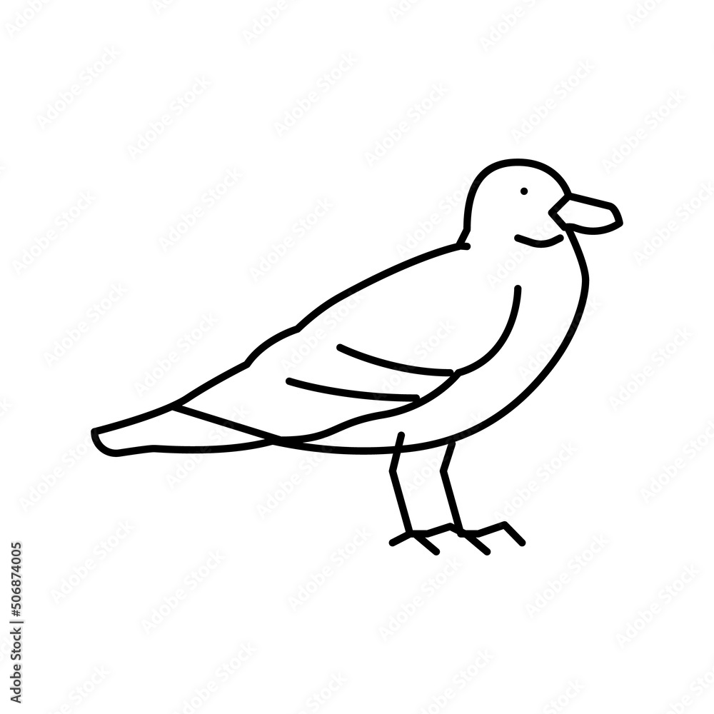 seagull bird line icon vector illustration seagull bird line icon vector illustration