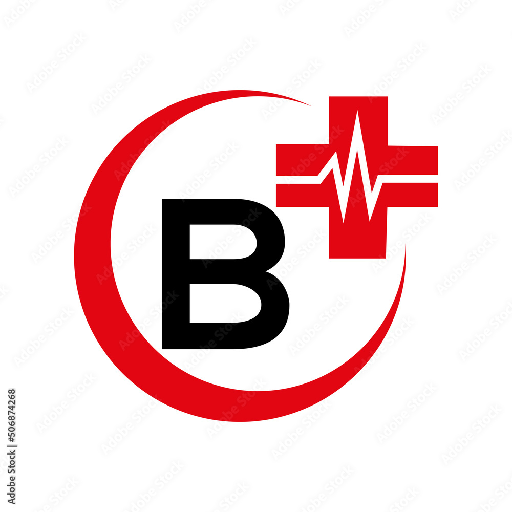 letter B medical logo illustration. Modern Vector Logo Letter . Medical ...