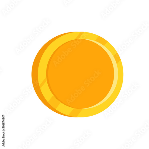 Empty gold coin. Vector illustration.