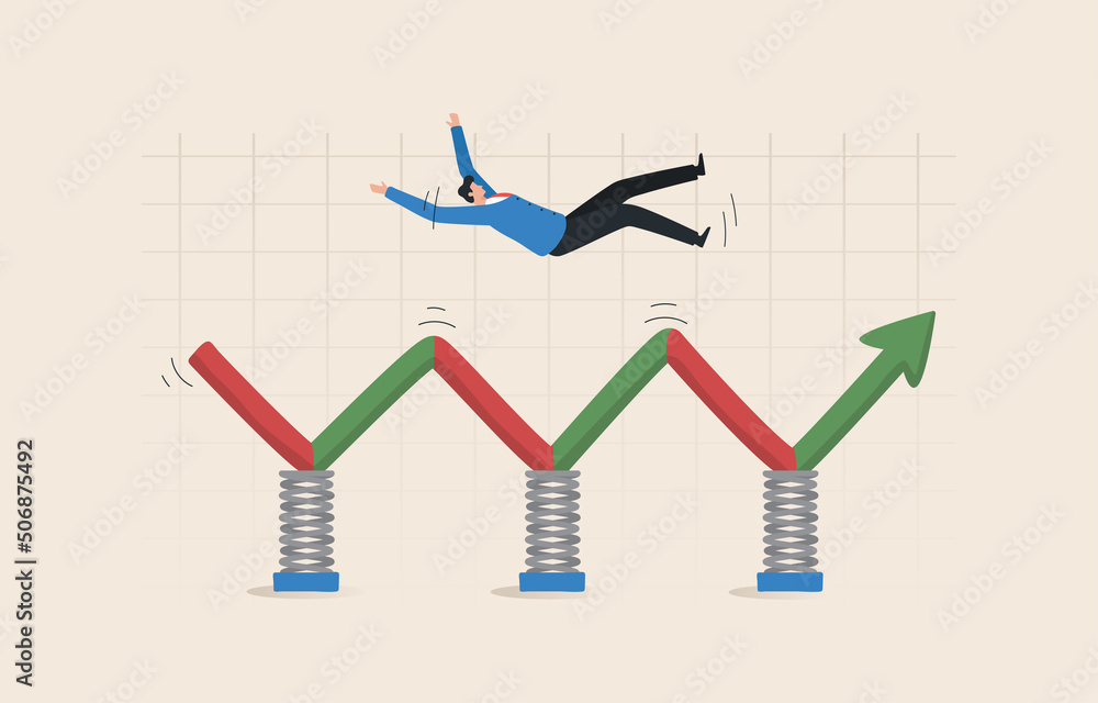 Obraz premium Sideway Trend, Market conditions are unstable and volatile. Price chart direction. Travel in an adjustable pattern to the side, up and down in the frame.