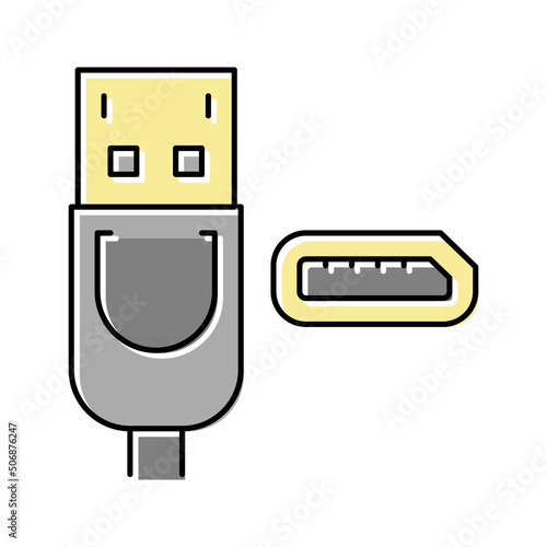dp displayport color icon vector illustration