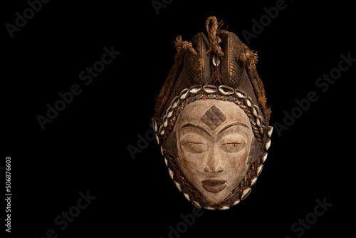 African Funa beauty mask on a black background photo