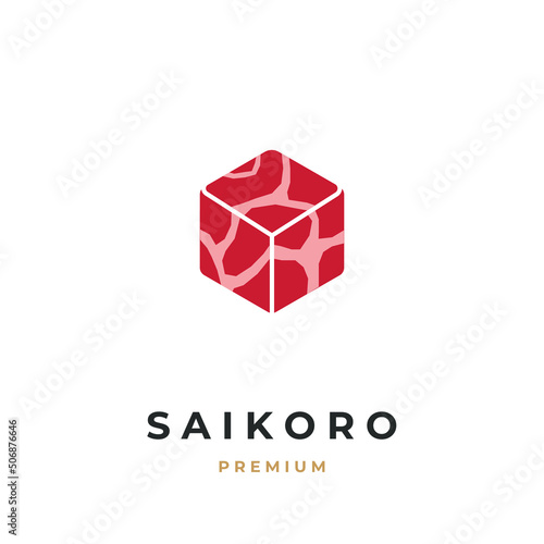 Saikoro beef vector illustration logo