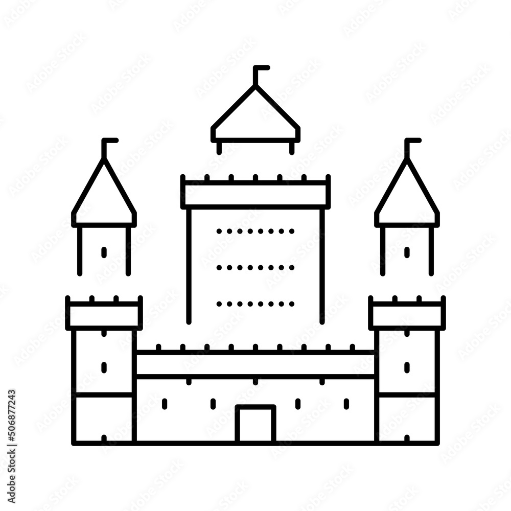 kingdom fairy tale line icon vector illustration