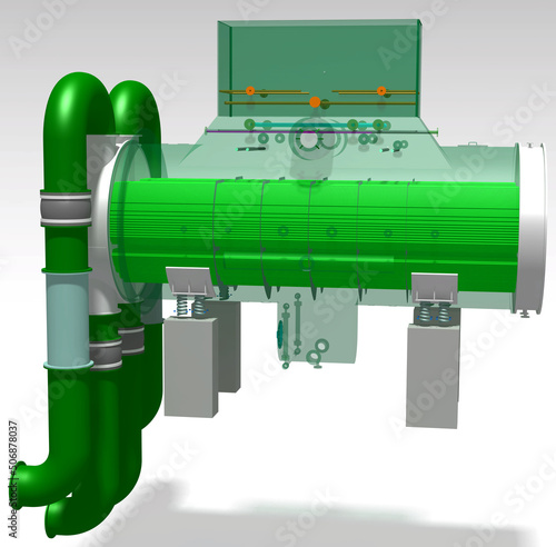 Fotografia 3D design condenser coal powerplant