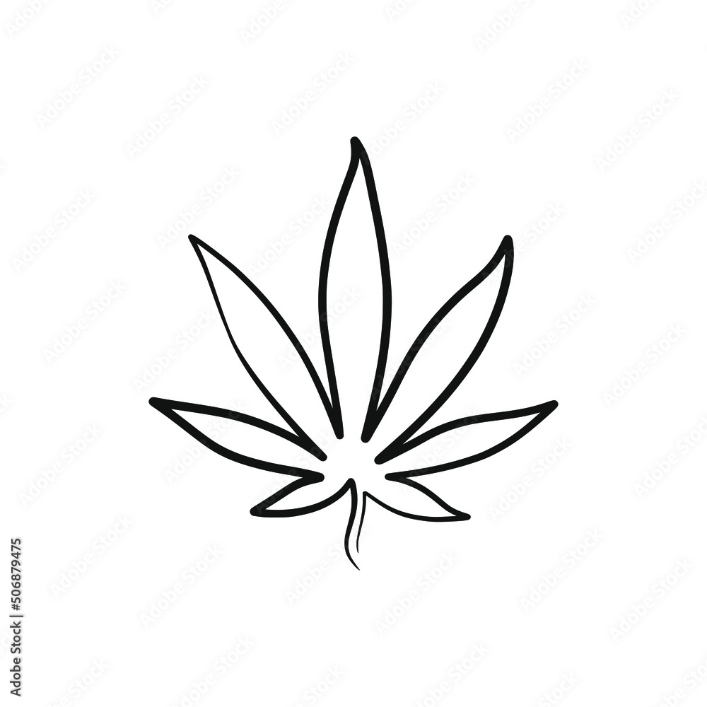 Cannabis continuous one line art design