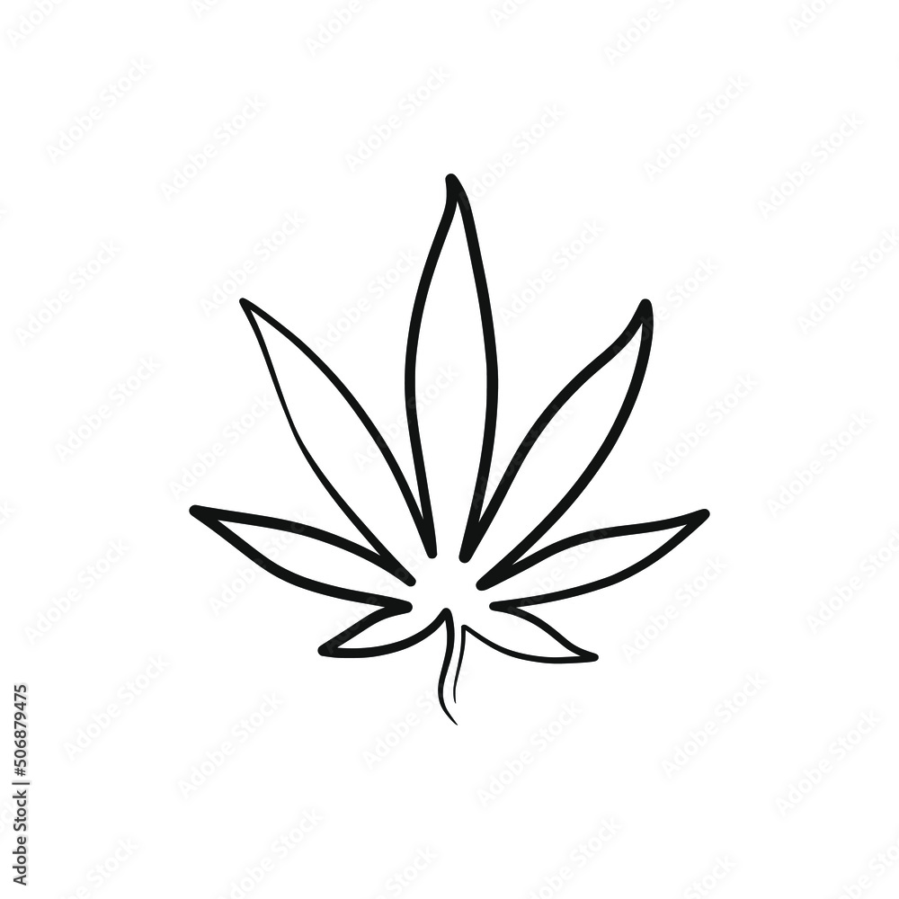 Cannabis continuous one line art design Cannabis continuous one line art design