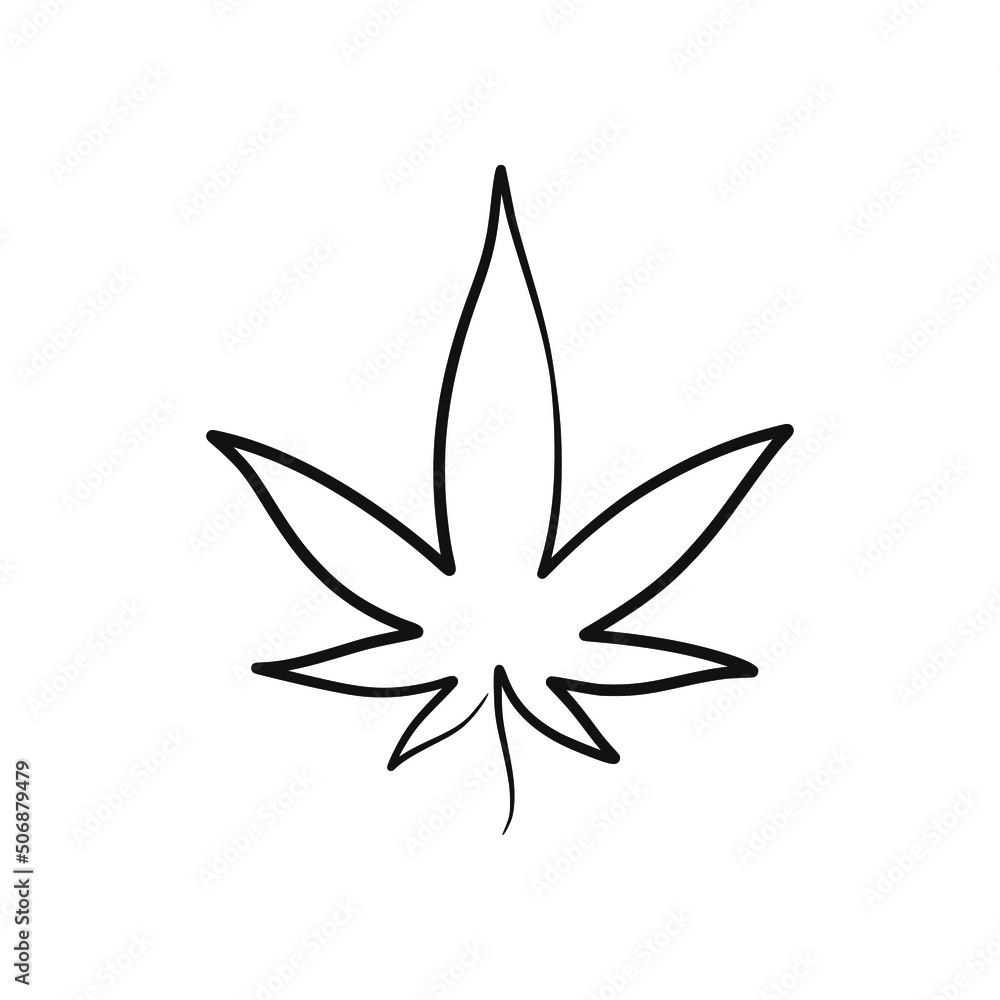 Cannabis continuous one line art design Cannabis continuous one line art design