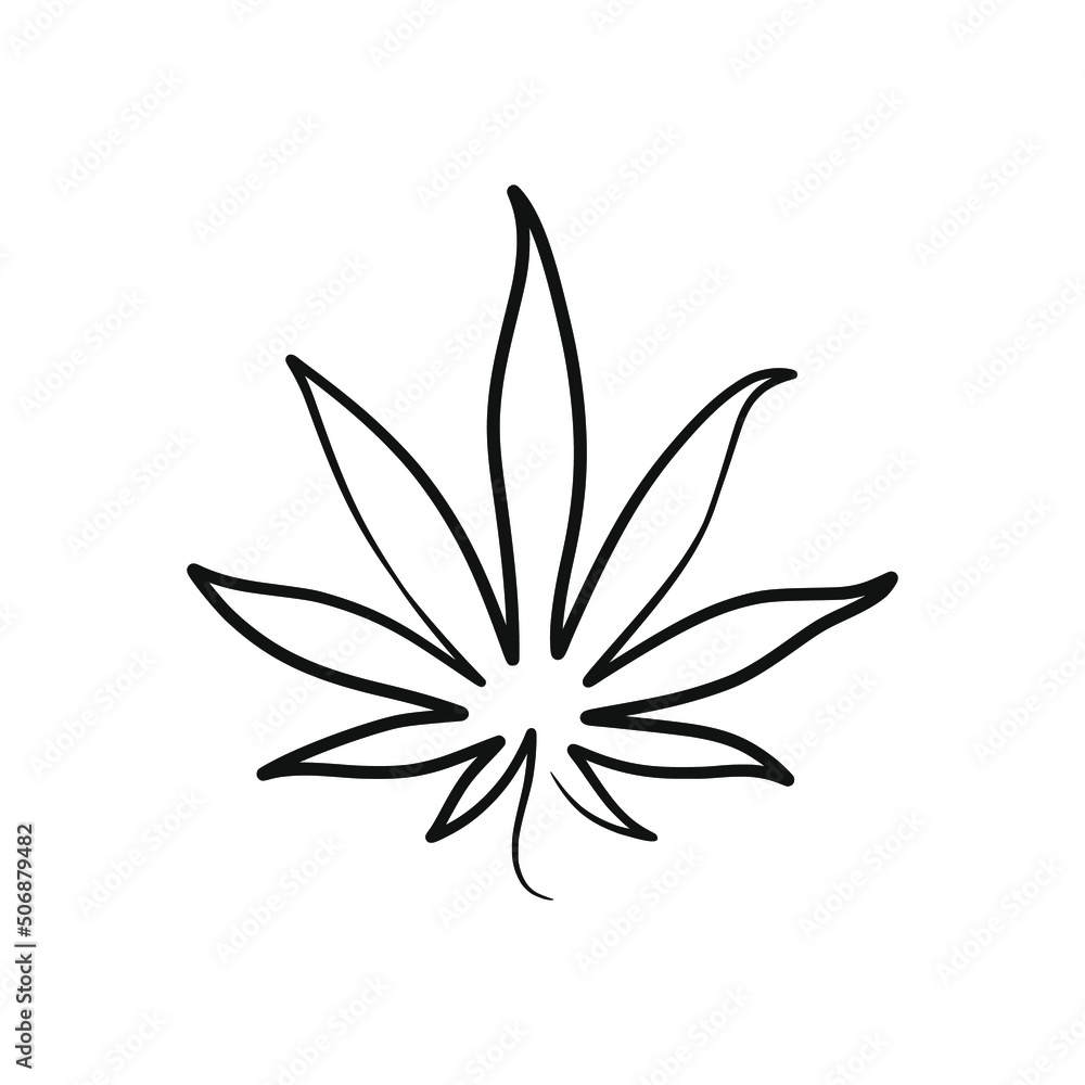Cannabis continuous one line art design Cannabis continuous one line art design