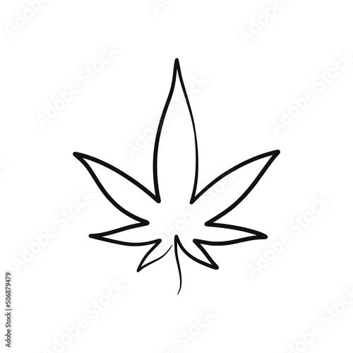 Cannabis continuous one line art design